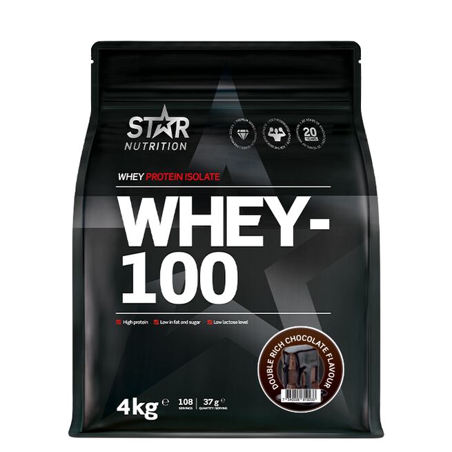 Whey-100 Myseprotein 4 kg Double rich chocolate